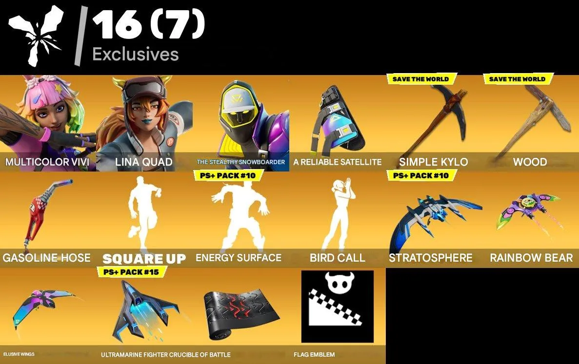 F1207 153 Skins, Psycho Bandit, Black Panther, Shredder, Square Up, Sub-Zero, Full Access, Exclusive & OG Cosmetics 